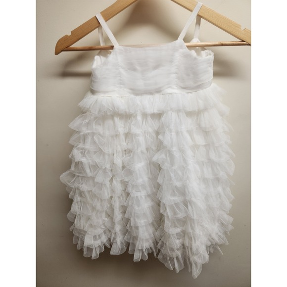 David's Bridal White Tulle Ruffle Dress Party Special Occasion 2T - Picture 1 of 3